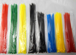彩色扎紧带 扎带 连接材料 绳索 办公材料 捆绑绳 每包4色13cm