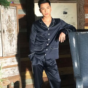 春秋男士睡衣睡裤套装