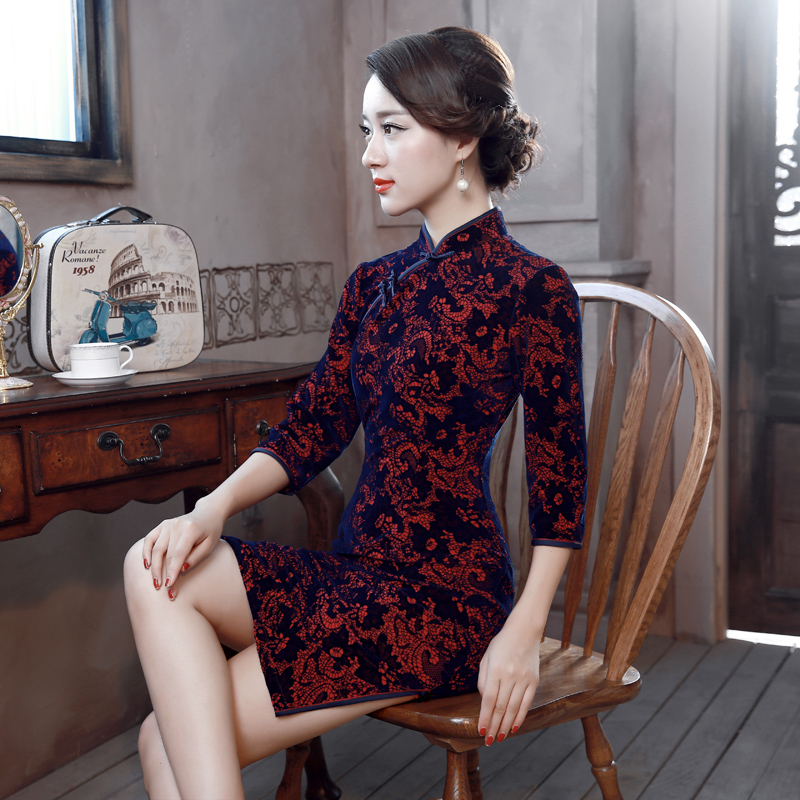 正品[长袖旗袍 时尚]长袖旗袍裙秋装时尚评测 长