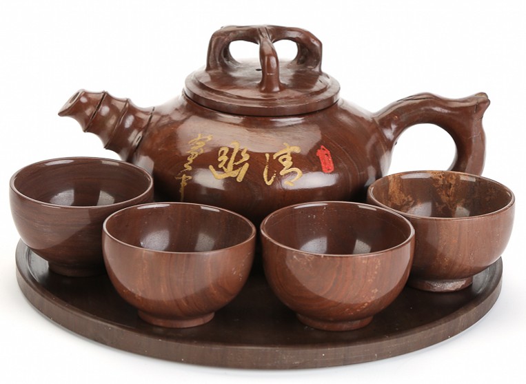 天匠木鱼石清幽茶具 功夫茶具送长辈亲友父母 创意礼品茶具