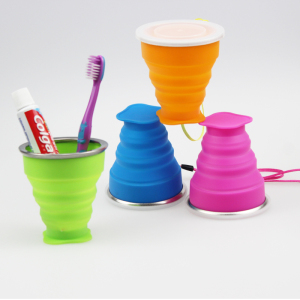迷你硅胶伸缩杯牙刷杯