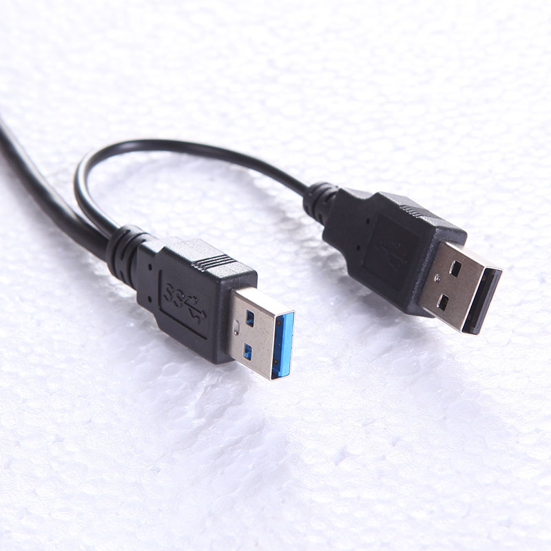 USB3.0 逐天移动硬盘1米加长双头数据线USB