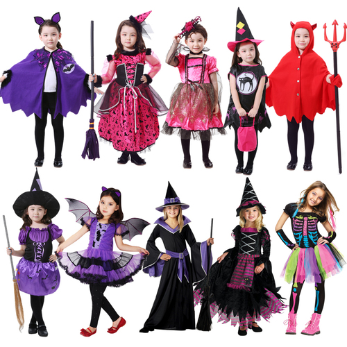 幼儿cosplay服装秀,cosplay展览 儿童节儿童服装cosplay女童演出人物扮演衣服公主服女巫服巫婆装