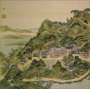 中国古代名人山水画.45圆明园四十景.画芯40*40cm 装饰挂画心