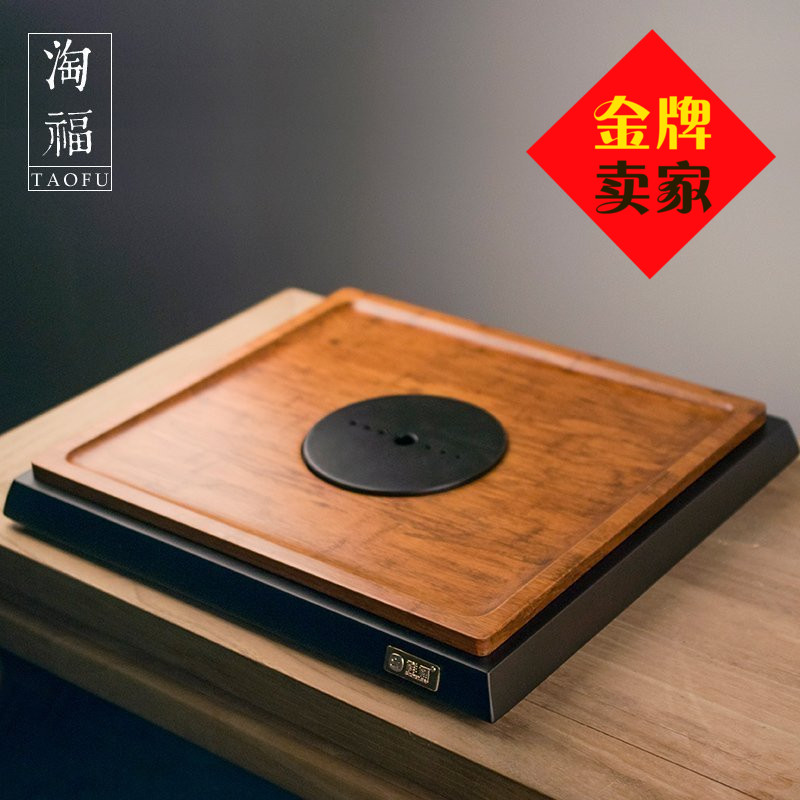 祥福 重竹茶盘四方行茶台竹制功夫茶具 套装实木排水式茶盘特价