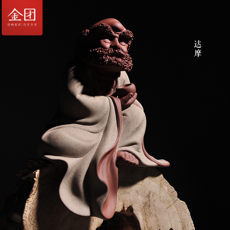 金团紫砂茶宠摆件精品达摩茶宠家居饰品创意茶玩功夫茶具茶宠摆件
