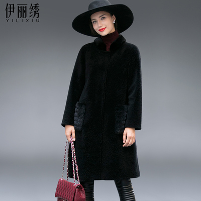 帕瑞拉2016秋冬新款羊剪绒大衣女大码宽松水