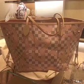 Vuitton路易威登lv2017春夏粉色NEVERFULL 中号手袋N41050 Louis