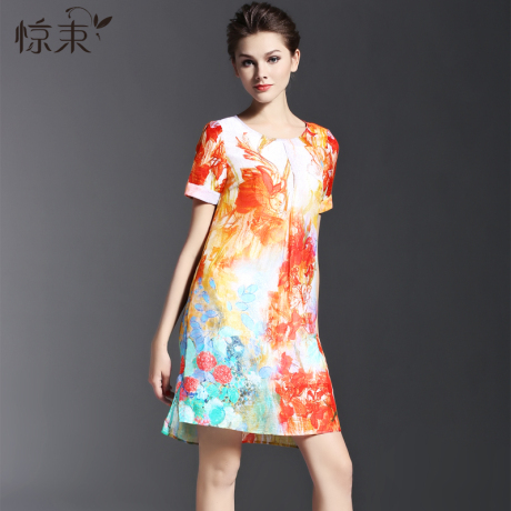惊束6月20日直播秒杀款，不退不换，夏季新款女装印花连衣裙商品大图