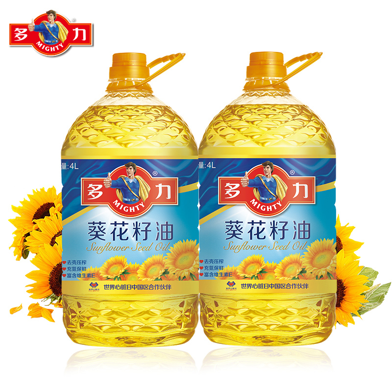 【天猫超市】多力 葵花籽油 4l*2 桶进口葵籽去壳压榨 食用油
