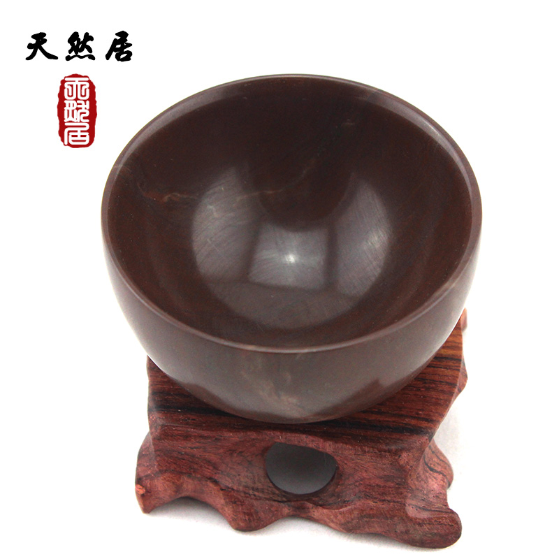 正品木鱼石茶碗 天然养生保健小茶杯 功夫茶壶茶具配件酒杯小杯子