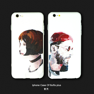 日系可爱麻花辫头像少女iphone6手机壳苹果6plus全包5s保护套软壳