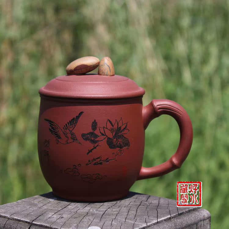 宜兴原矿紫砂壶紫砂杯盖杯茶杯 雨花石 清水泥 民间艺人正品保证