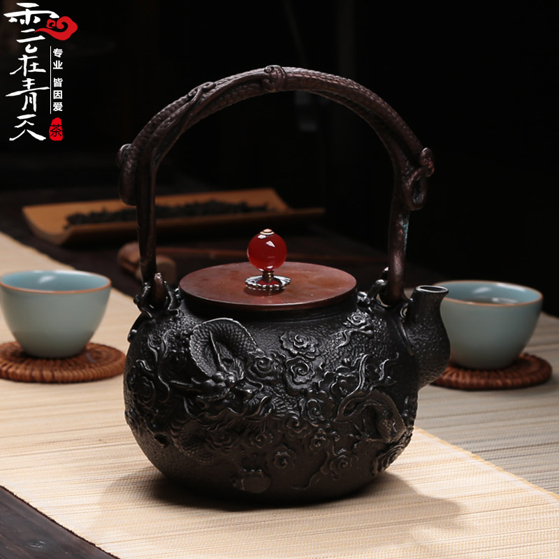 爆款铁壶纯手工无涂层茶壶茶具煮水泡茶日本南部进口铸铁老铜盖壶