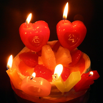 创意生日快乐蜡烛个性心型love字母浪漫惊喜纪念日送老公蛋糕装饰
