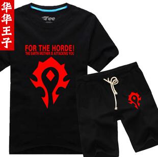 电影魔兽短袖T恤短裤dota2纯棉魔兽世界为了