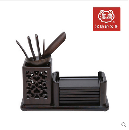 汉唐茶盘配件 茶道组 实木杯垫十二君子套装 功夫茶具配件