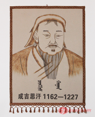 蒙古毡画 成吉思汗头像画像 内蒙古特色工艺品 毛毡画 80cm*60cm