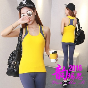 秋冬瑜伽服新款背心跑步衣服紧身裤韩国健身服女士健身房运动套装