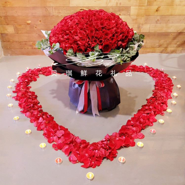 贝琪j029|144朵红玫瑰 求婚表白鲜花 西安同城花店2小时新鲜送达
