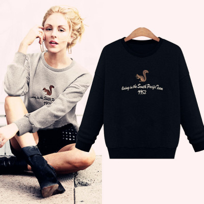 高圆圆同款秋冬装韩版中长款宽松套头米奇卡通