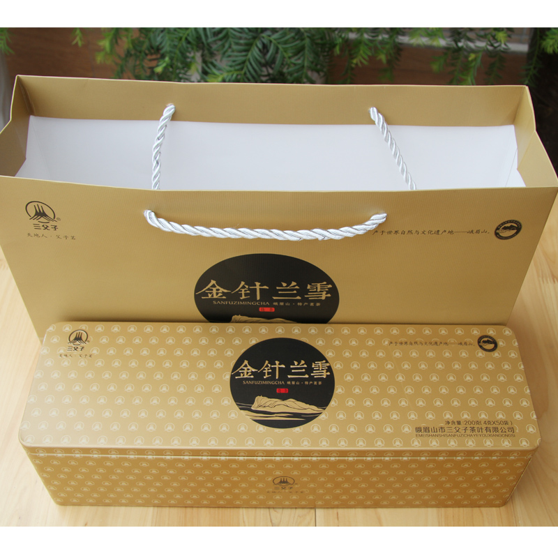 峨眉山2016年新茶金针兰雪特级三父子飘雪类茉莉花茶叶200g礼盒装