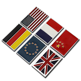 中国 英国意大利德国法国金属车标 美国 装饰车贴汽车国旗车贴
