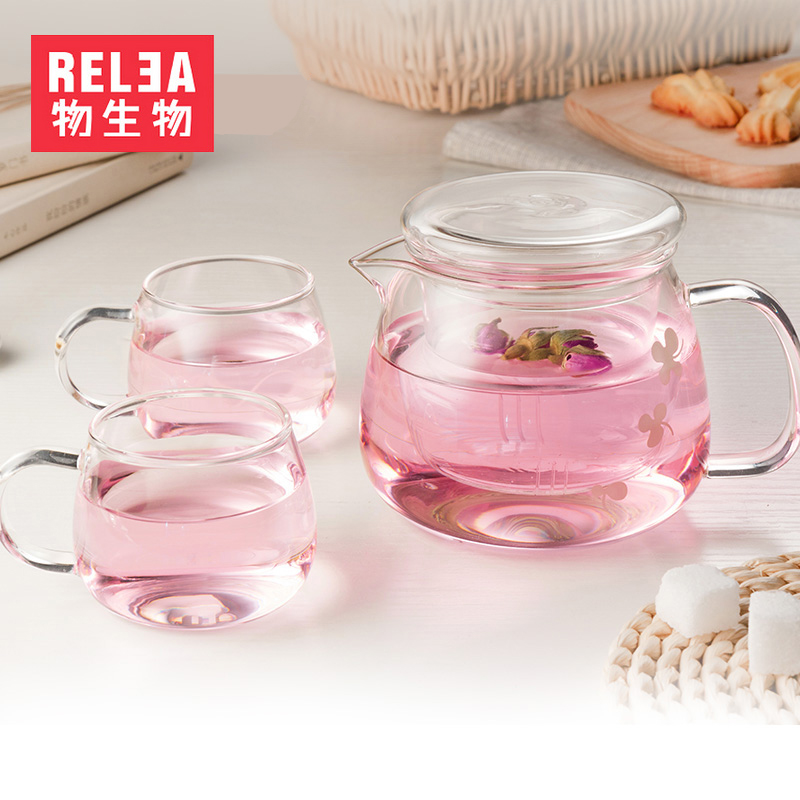 物生物耐热高温玻璃茶壶 煮泡茶壶过滤茶具 大飘逸杯花茶玻璃壶套
