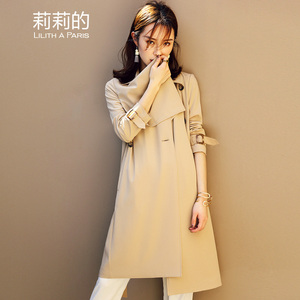 中长款修身风衣外套