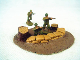 二战沙盘兵人成品场景模型 1:72沙包掩体战壕(含底板)