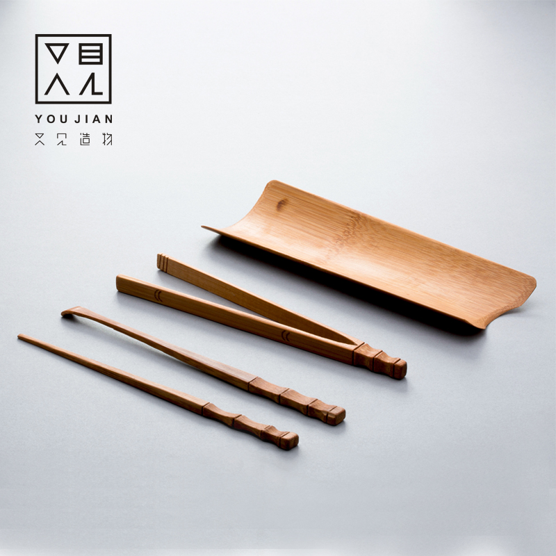 茶道六君子 功夫茶具配件 竹制茶夹茶针茶勺茶则套装茶艺组合茶道