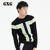 GXG男装 男士修身黑色圆领套头线衫#61220302