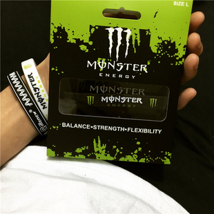 手环 美国潮牌 手环腕带 monster怪兽魔爪经典黑白百搭运动能量休闲