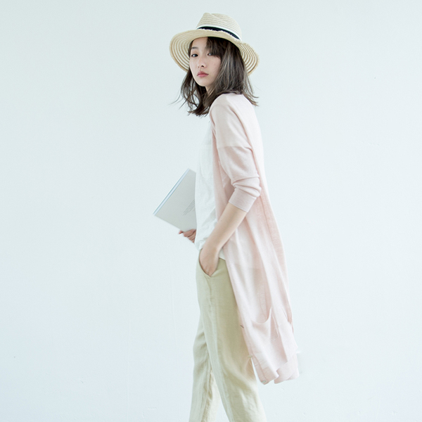 热销女<em>针织</em>衫 麻趣布络超长防晒亚麻<em>针织薄款</em>