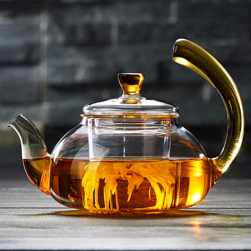 绿昌明耐热玻璃茶壶泡花茶壶加厚耐高温茶具带过滤煮茶泡茶器