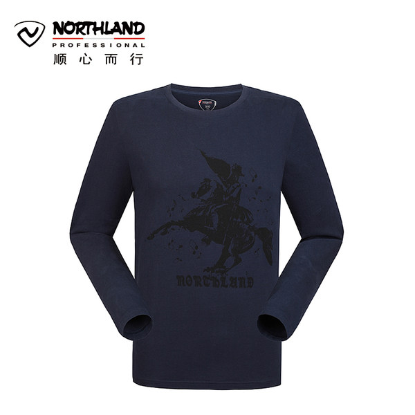 诺诗兰NORTHLAND秋冬户外男休闲长袖T恤舒适透气棉T恤 GL055751