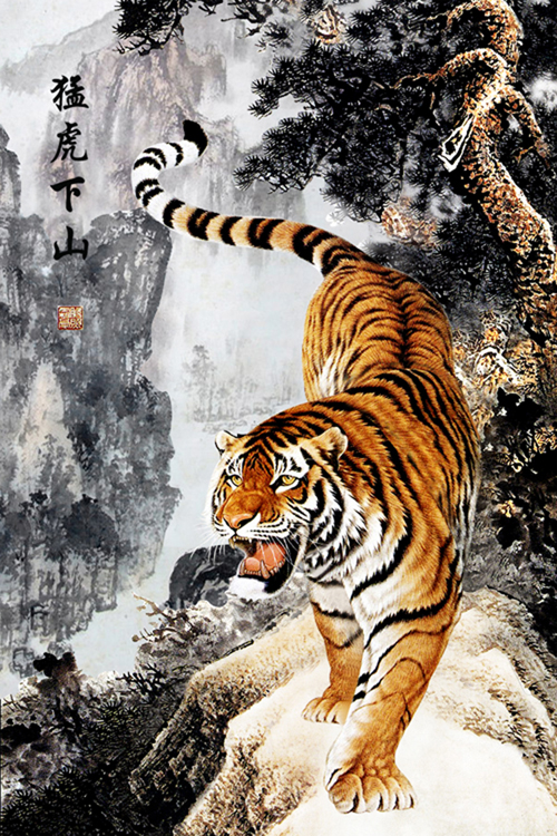 老虎海报动物贴画壁画动物世界墙画早教图片海报可提供图片订做08