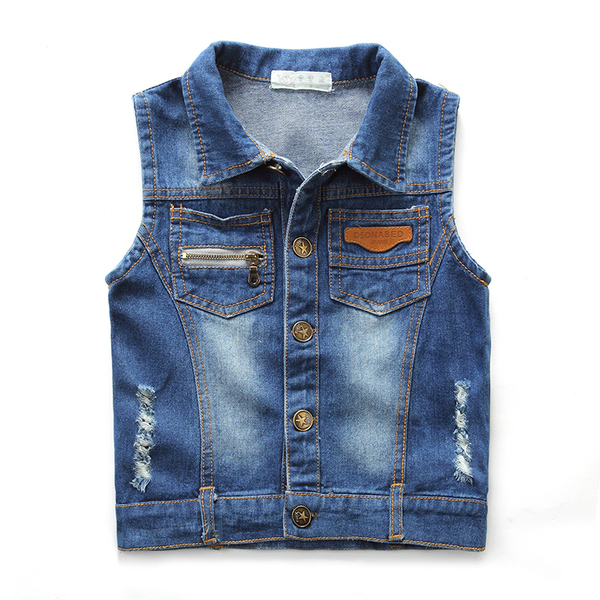 正品<em>男马夹</em>背心 <em>儿童牛仔马甲</em> 潮春款 2015小童