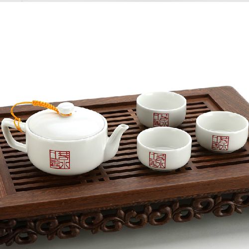 热卖恒福茶具官方正品四合一功夫茶具整套套装陶瓷上善若水宽口茶