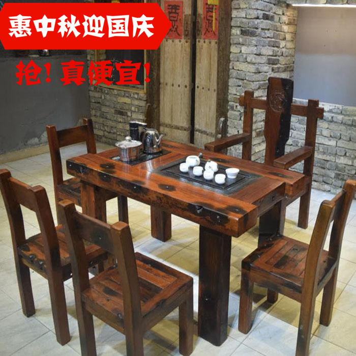 老船木仿古实木茶几茶台中式客厅船木家具简约小型茶图片