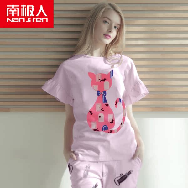 热销<em>女睡衣</em> <em>南极人</em> 女卡通可爱短袖 夏季<em>睡衣</em>套