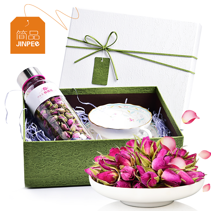 简品100美丽的秘密 美丽宝玫瑰花茶情人礼盒 99玫瑰新花茶花草茶