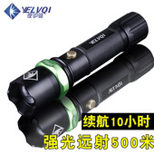 夜驴骑强光手电筒可充电调焦超亮LED远射王迷你家用户外防身手电