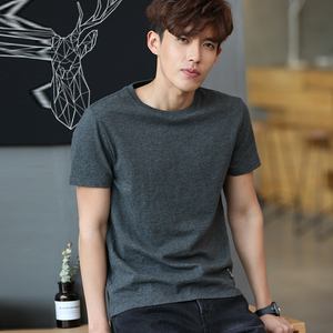 青年纯色短袖t恤
