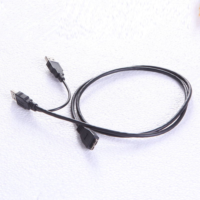 USB3.0 逐天移动硬盘1米加长双头数据线USB