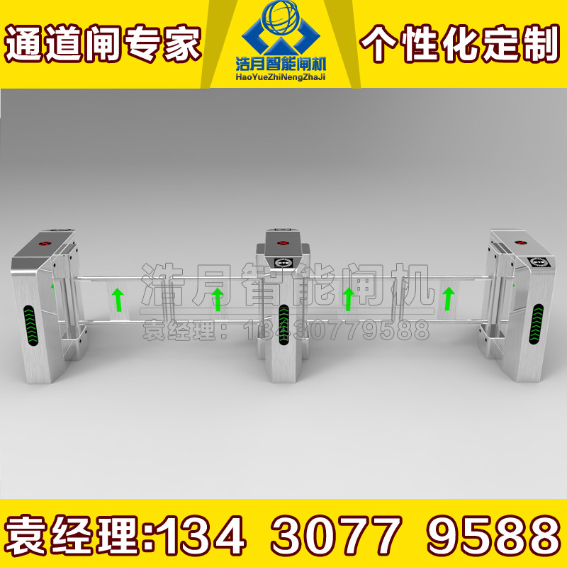 LED可连接工厂工地系统景区人行通道指纹人脸刷卡豪华摆闸