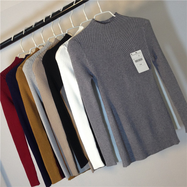 热销女针织衫 潮女秋冬薄毛衣中领修身_易购客