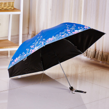 专卖防紫外线50黑胶遮阳伞太阳伞晴雨伞折叠超轻铅笔伞 天堂伞正品