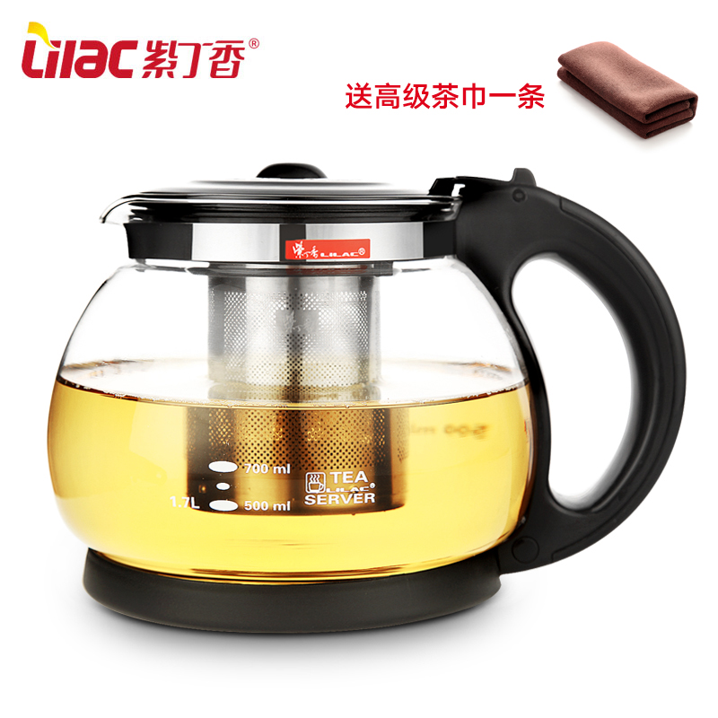 紫丁香 茶壶耐热玻璃过滤大花茶壶加厚玻璃茶具套装泡茶壶泡茶器