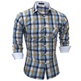 men plaid dress shirts 2017春季时尚彩格男士休闲修身长袖衬衫